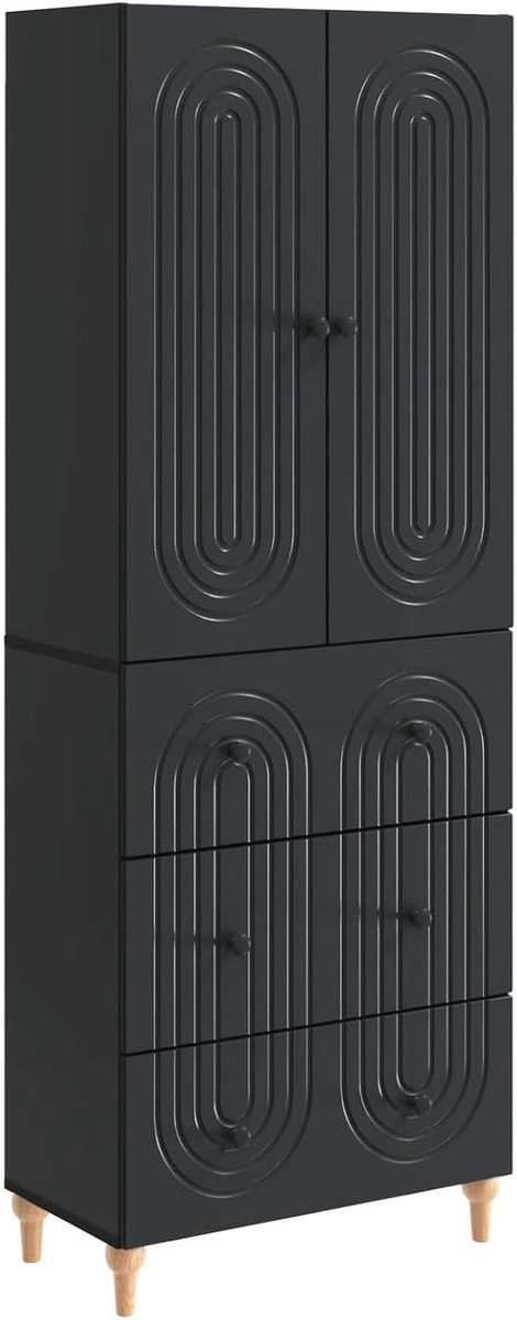 Kastset van 2 stuks, 66 x 34,5 x 90 cm en 33 x 34,5 x 90 cm, laden, planken, kabelbeheer, voor woonkamer, thuiskantoor