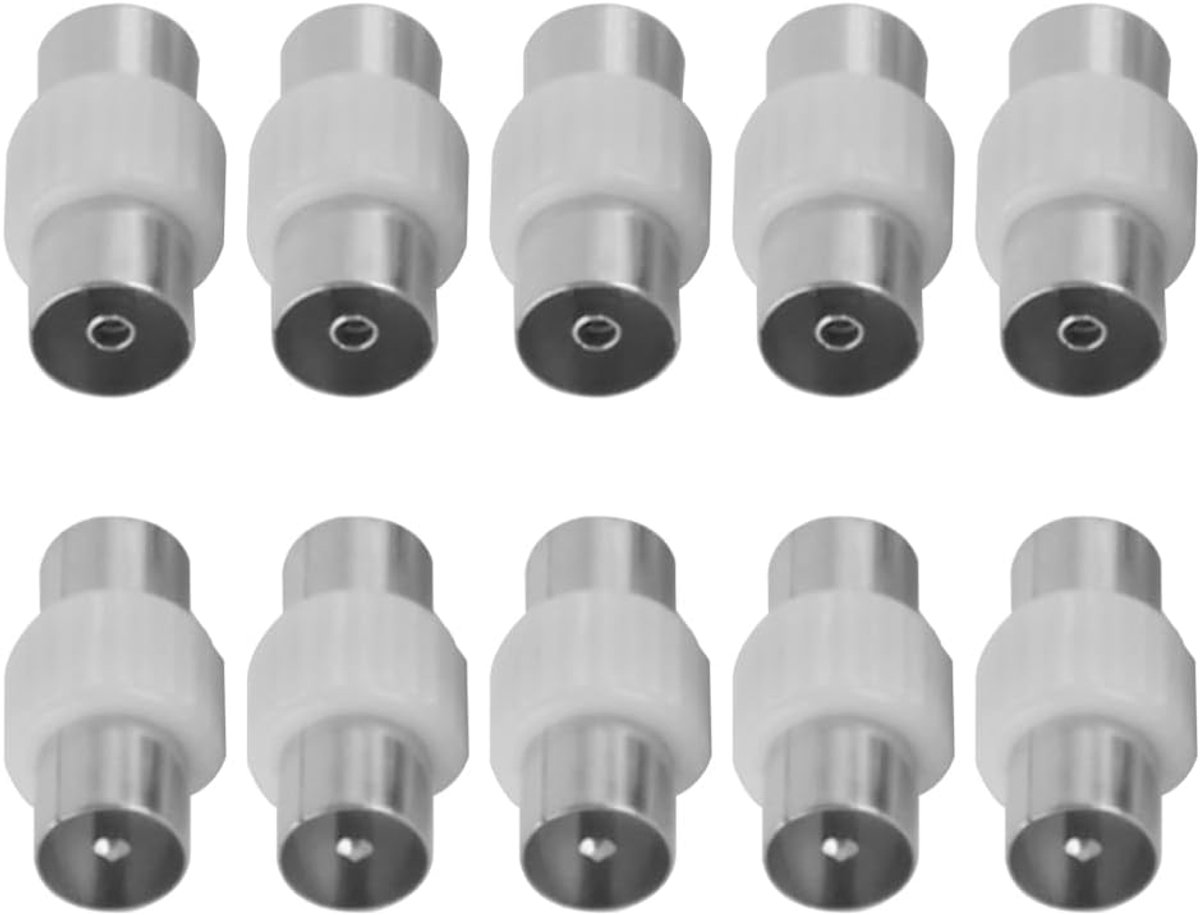 TV Antenne Coaxkabel Connectoren 10 Stuks - 5 Vrouwelijk en 5 Mannelijk - Voor Signaaloverdracht - Geschikt voor Satelliet