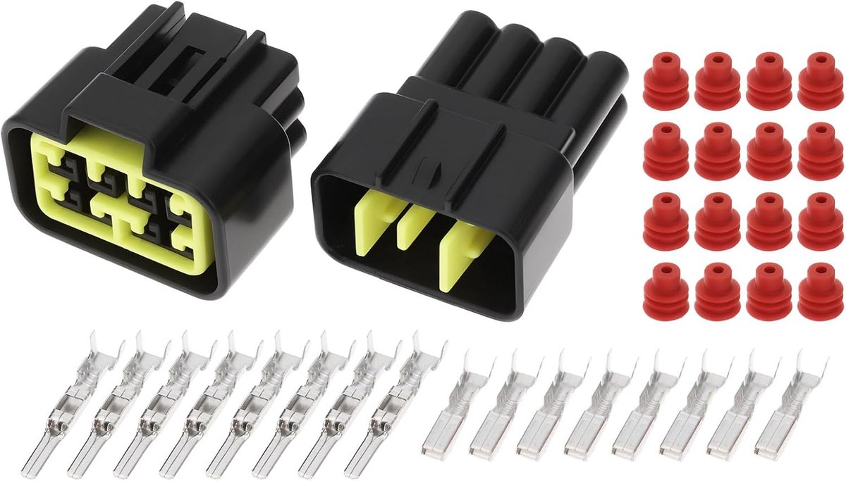 8-pins auto waterdichte mannelijke en vrouwelijke connector set - elektrisch - compatibel met autokabels - voor automotive toepassingen