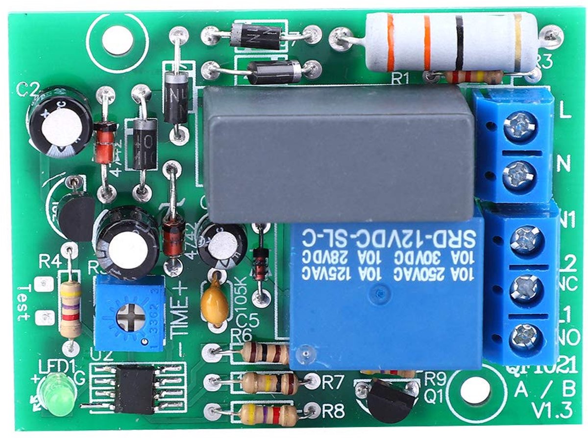Vertragingsinschakelmodule 10A 250V - AC 220V Invoer - Geschikt voor elektrische toepassingen - Eenvoudige installatie
