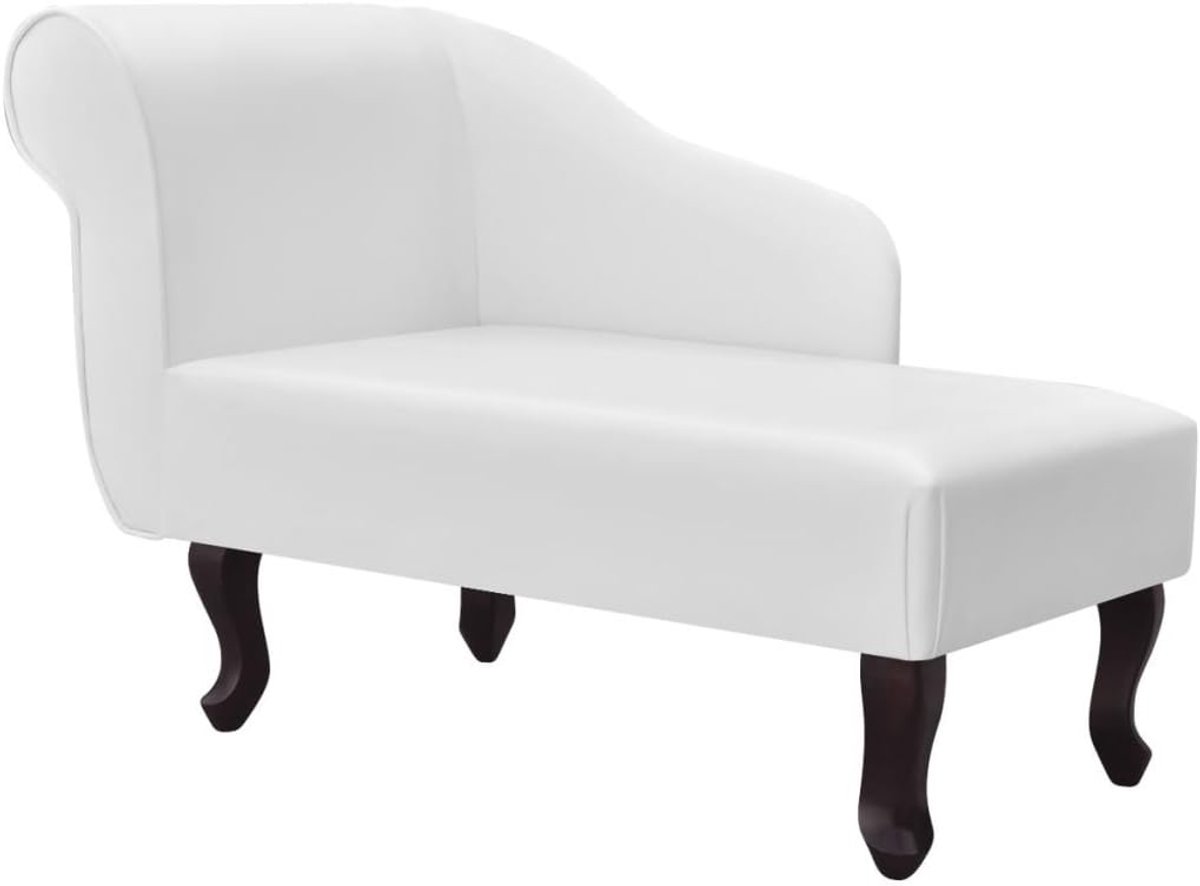 Chesterfield Recamiere, chaiselongue lounge sofa, Relax ligstoel, kunstleer, bruin / wit optioneel, 104 x 51 x 69,5 cm (L x B x H)
