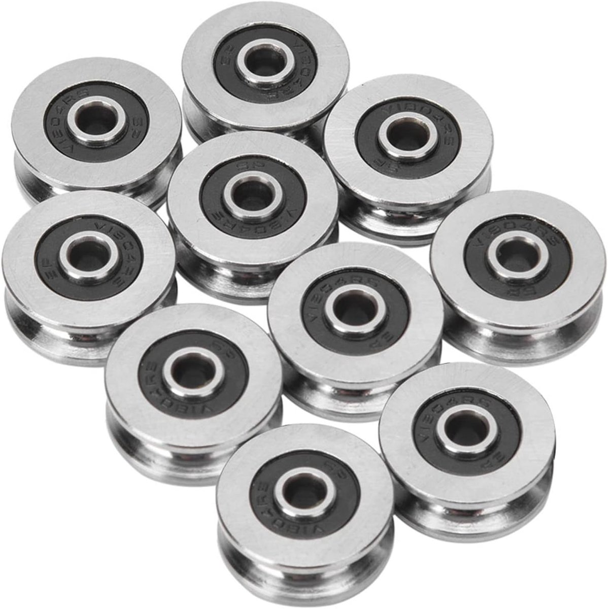 Stalen kogellagers 4x18x8mm - 10 stuks - Voor geleiderail - Voor soepele werking