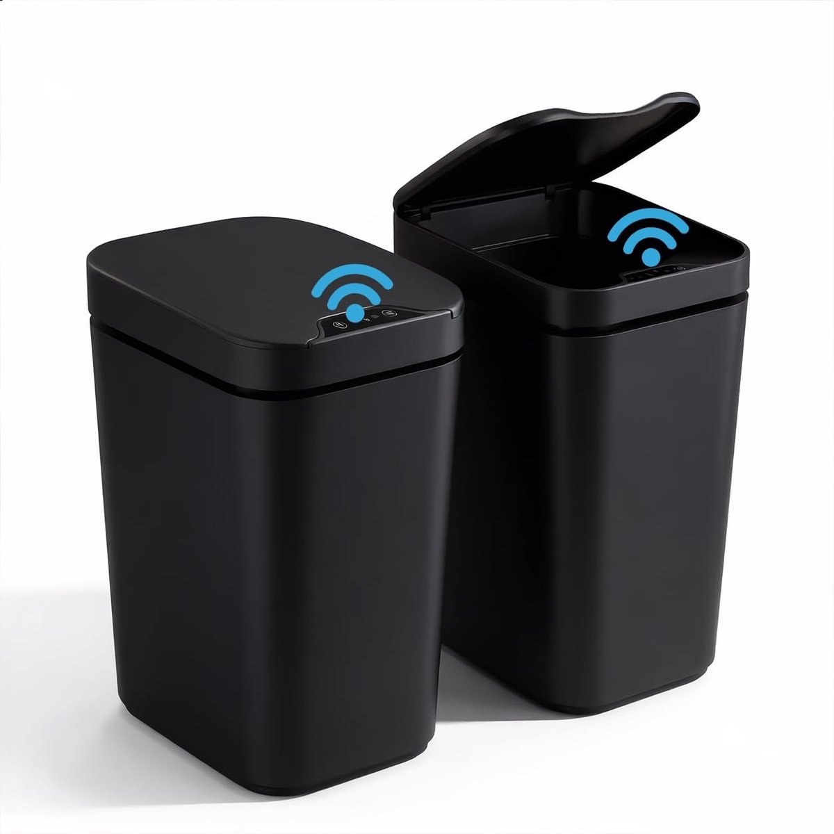 Set van 2 prullenbakken 12L met sensor, automatisch Soft-Close deksel en geurafsluiting