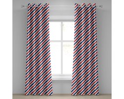 ABAKUHAUS Harbour Streep Gordijn met ringen, Vintage Barber Pole Helix van Gekleurd Strepen Middeleeuws Contrast Design, Decoratieve 2-delig