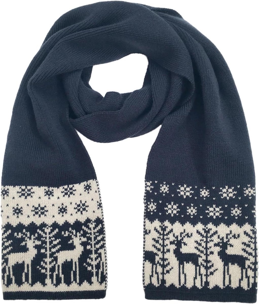 Wintersjaal voor kinderen, warme gebreide lange sjaals, kerstboom, rendier, sneeuwvlok voor kinderen, gezellige zachte thermische sjaal, kerstvakantie, nekwarmer halsdoek, cadeaus voor