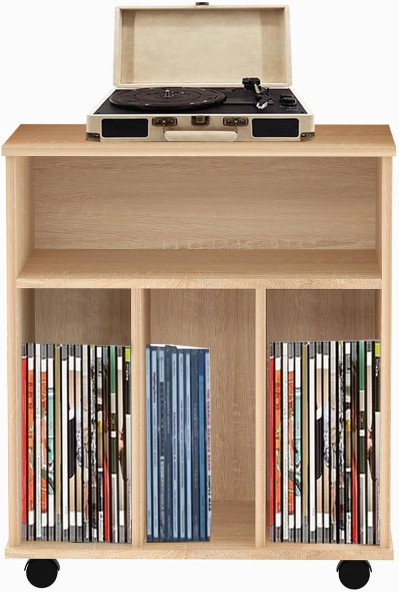 Platenl opbergkast - boekenkast - opbergen tijdschriften boeken platen - bruin
