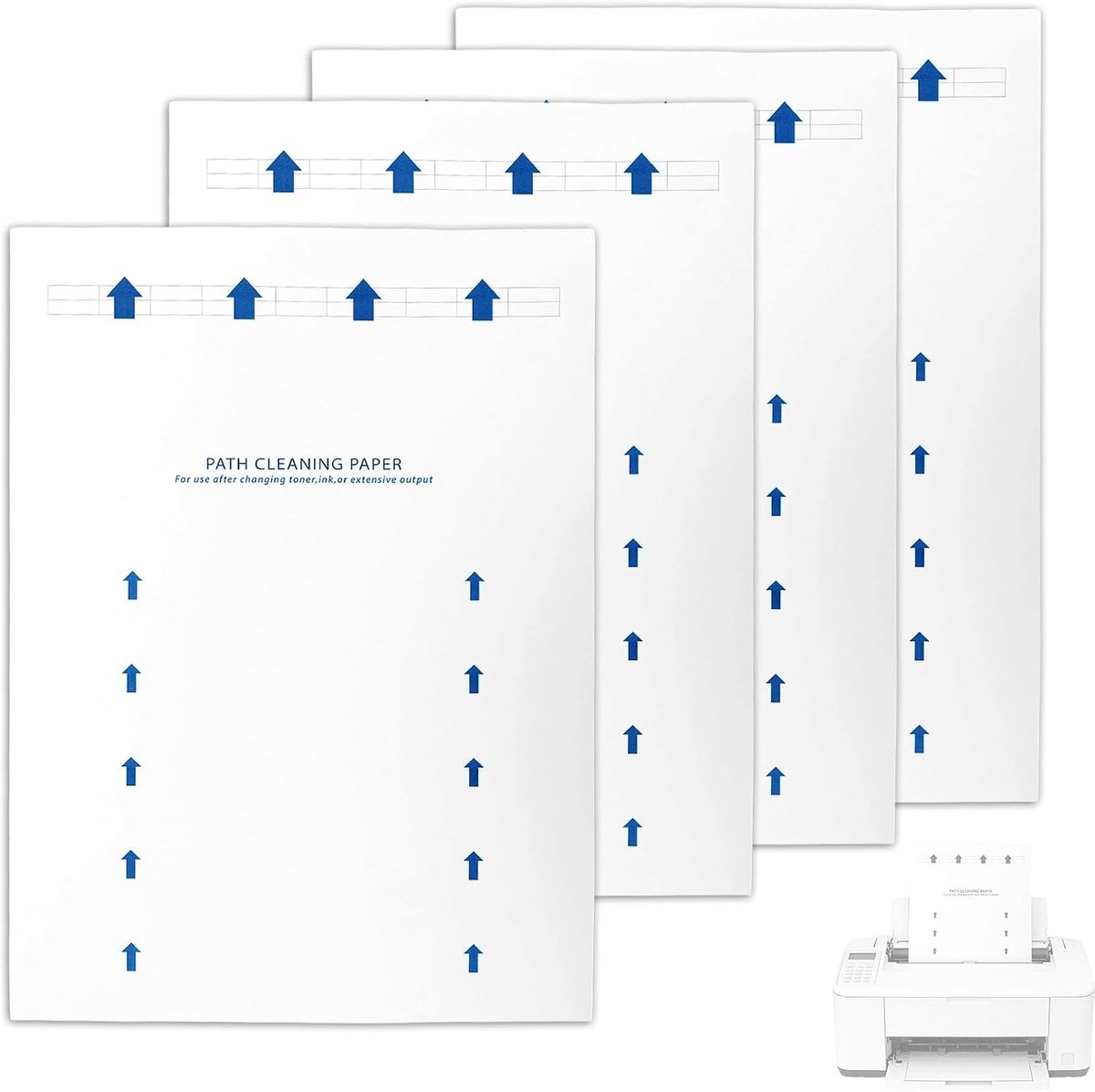 15st Printerreinigingspapier, 28,5x21cm Geschikt voor de Meeste Inkjet- en Laserprinters Verwijdert Stof Vuil van Rollen en Ook Geschikt voor Kopieerapparaten Faxmachines Scanners (Blauw)