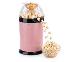 Popcorn Machine met Maatbeker - Hetelucht Popcornmaker met Antislipvoetjes - Krachtige Mini Popcorn Machine Kinderen - Snelle Popcorn Apparaat voor Filmavond - Kleine Popcorn Popper Kids - Popcornmakers - Air Popcorn Machine Retro - Roze - Silvergear