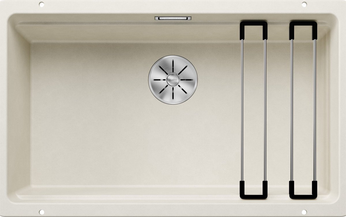 Silgranit spoelbak, 730x460 mm, met toebehoren, InFino, zacht wit