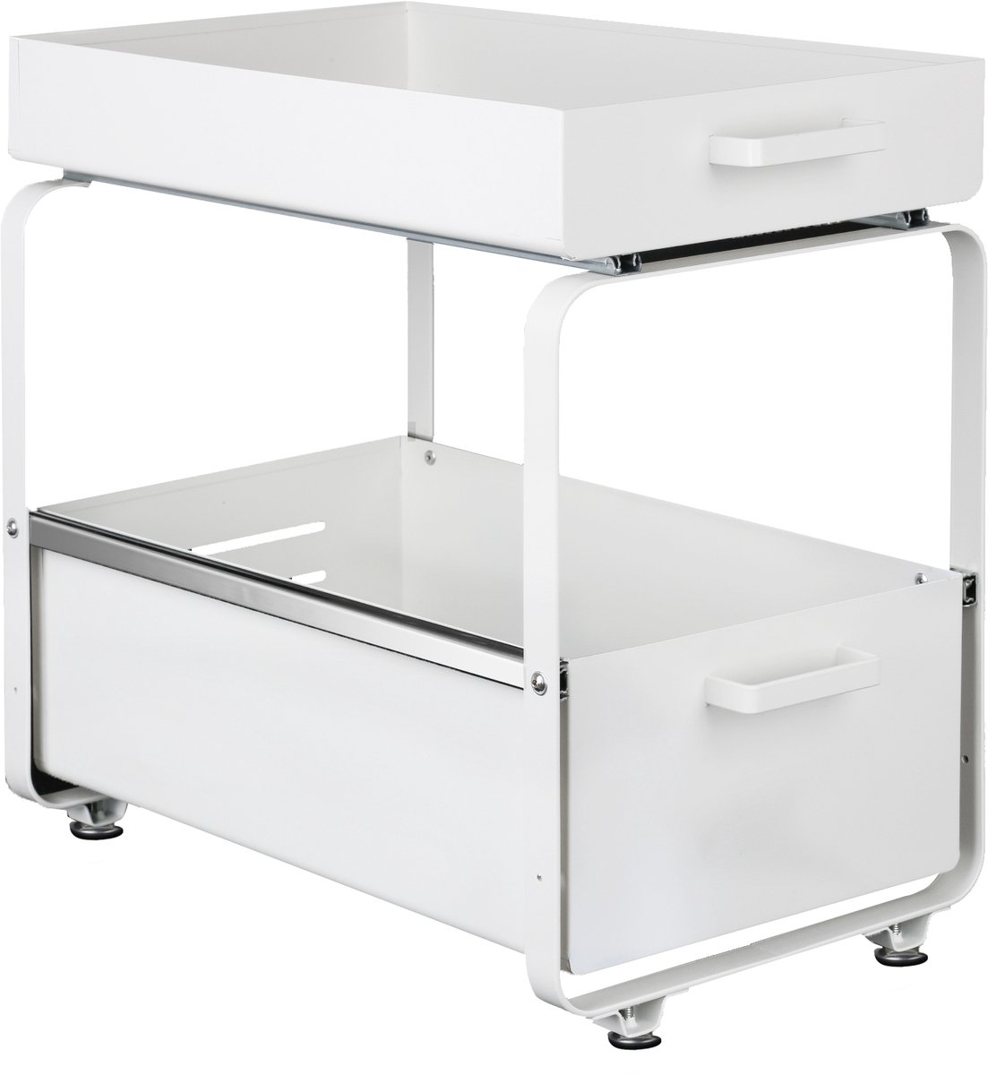 PIPIPOXER Gootsteenkast Organizer - Keukenkast organizer - Keuken opbergrek-Gootsteenrek – Dubbellaags Opbergrek - Kast Organizer - Badkamer organizer - Lade - Wit