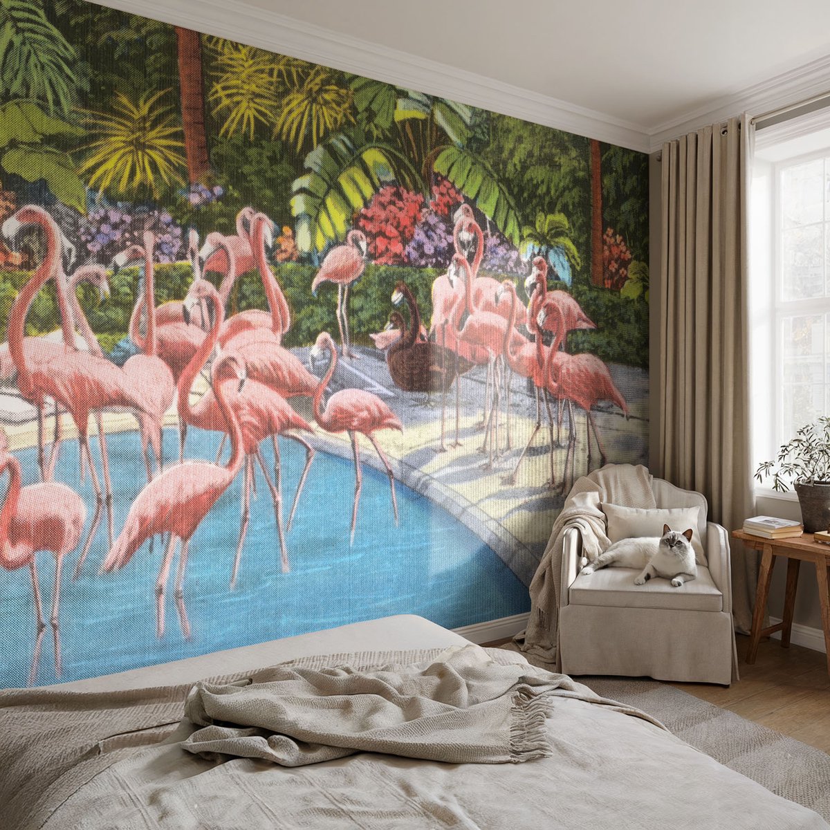 Coloray Vliesbehang - Groente Snellijm Behang - 104x70 cm - Exotische Scène Fotobehang Vlies - Hal behang Dieren - Muurschildering - Woonkamer behang