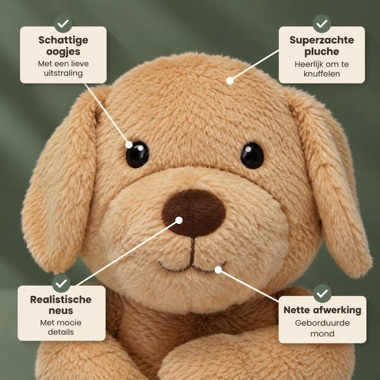 Calming Paws® - Verzwaringsknuffel - 3.6 kg - Verzwaarde Knuffel - Verzwaringsknuffel Volwassenen en Kinderen - Weighted Stuffed Animal - Zware Knuffel - Hond van Merkloos — afbeelding 4