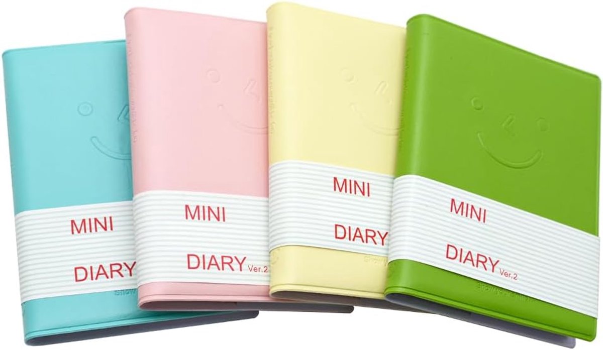 6 stuks notitieboeken, klein, 8 x 10 cm, mini-smile-dagboek, notitieboek met kunstlederen omslag, snoepkleuren, schattige draagbare notitieblokken voor reizen, school en kantoor (willekeurige