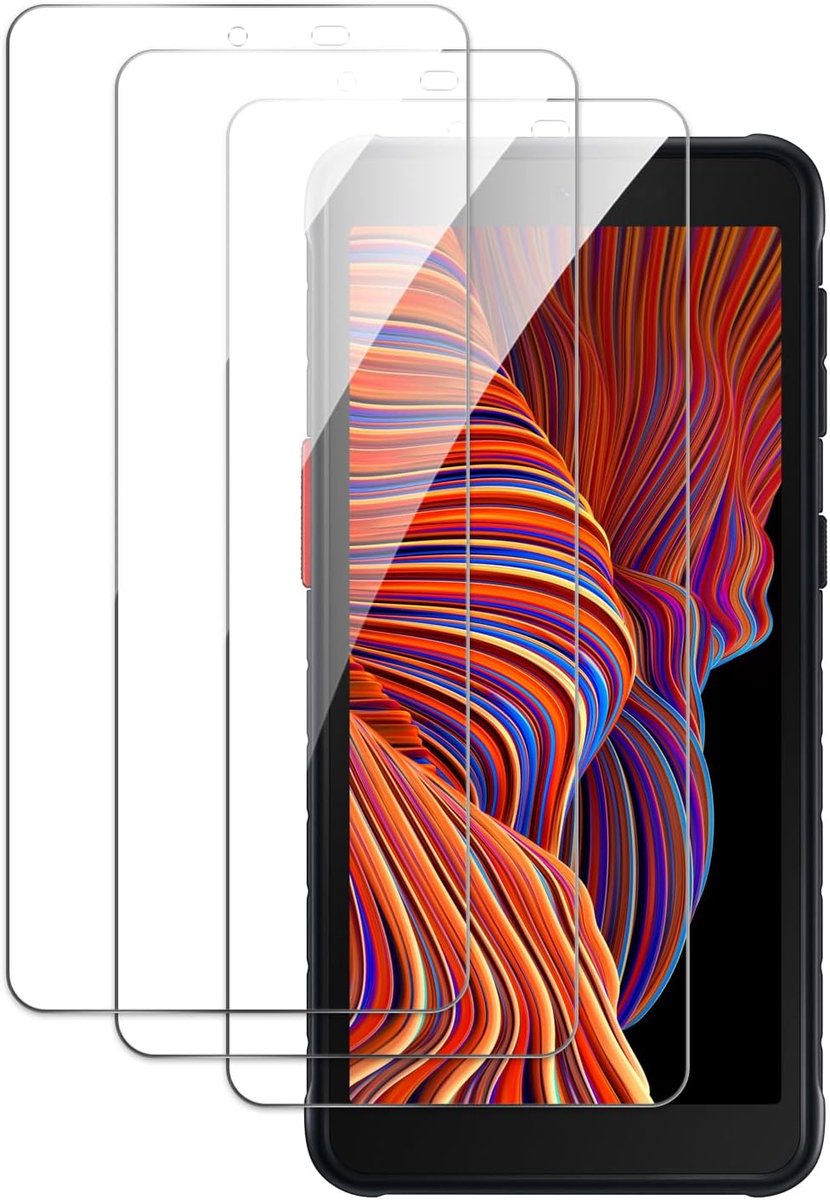 Displaybeschermfolie voor Samsung Galaxy Xcover 5 inch, displaybeschermfolie van gehard glas, HD, hardheidsgraad 9H, anti-vingerafdruk, luchtbelvrij, extreem duurzaam, verpakking van 3 stuks
