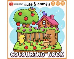 Decotime Cute & Comfy - Oranje - Cozy kleurboek voor volwassen - 48 Kleurplaten - 20 x 20 cm - Dik Papier - Kleurboek volwassenen - Cozy Coloring Book - Cozy Kleurboek - Cozy Coloring - Cozy Europe - Cozy Christmas - Little Corner