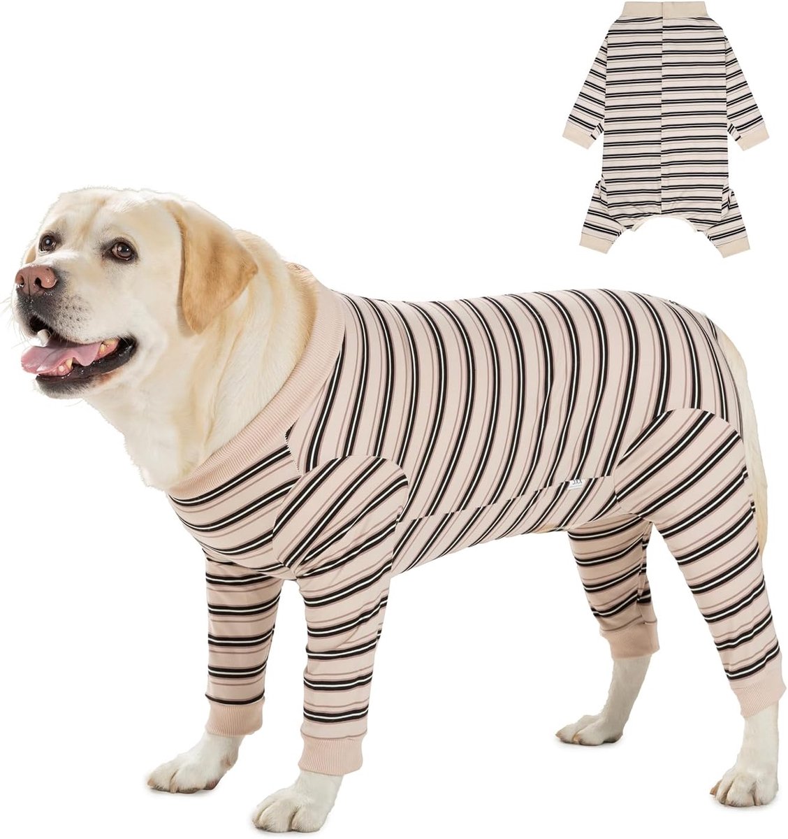 Herstelpak Voor Honden na Operatie, Hondenbody na Op Anti-Likken Onesie, Verstelbaar Lichaamspak, Lange Mouwen Ademend, Postoperatief Voor Kleine, Middelgrote Honden (Wit, M)