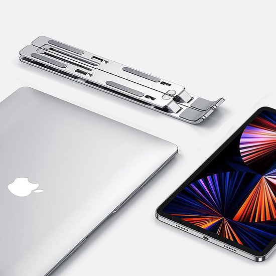 Opvouwbare Mobiele Telefoonhouder Standaard Laptophouder, Laptopverhoging voor Bureau Aluminiumlegering Laptopstandaard voor Macbook Air Pro Dell HP laptop 19 inch kleiner — afbeelding 3