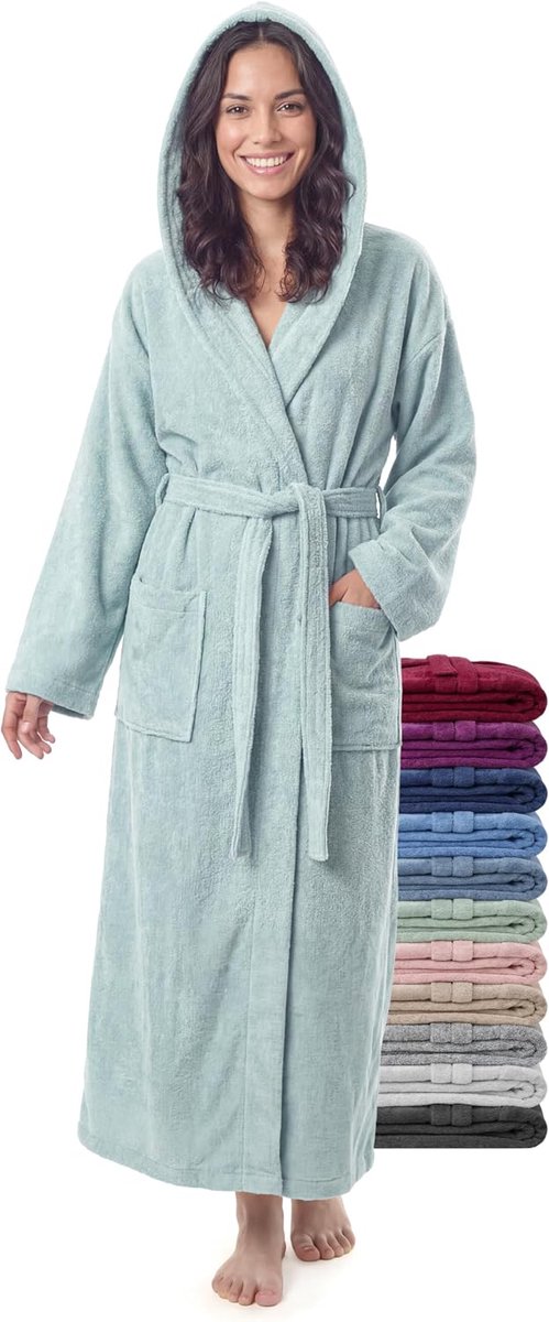 Badjas Enkellang Capuchon 100% Katoen 380 g/m² Sauna Spa