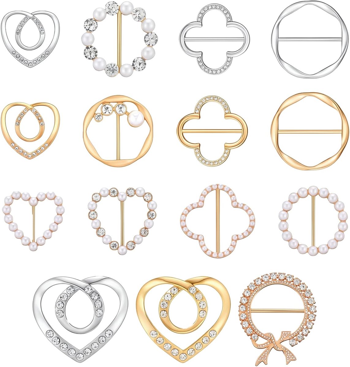 15 stuks T-shirt clips, kleding hoekknoop sjaal ring clip