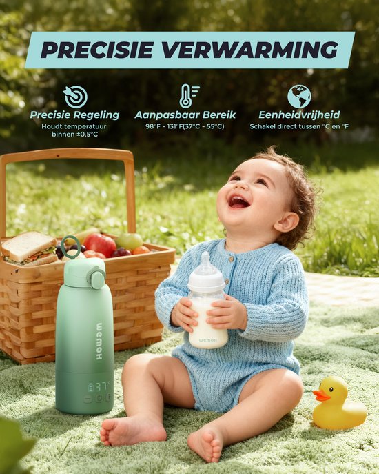 Wemoh Flessenwarmer Onderweg – 450 ml – Draadloos, USB-C – 37–55 °C — afbeelding 5