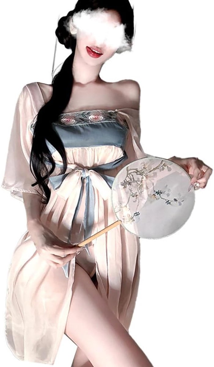 Chinese oude stijl jurk cosplay sexy cheongsam Japanse danseres split chiffon lingerie