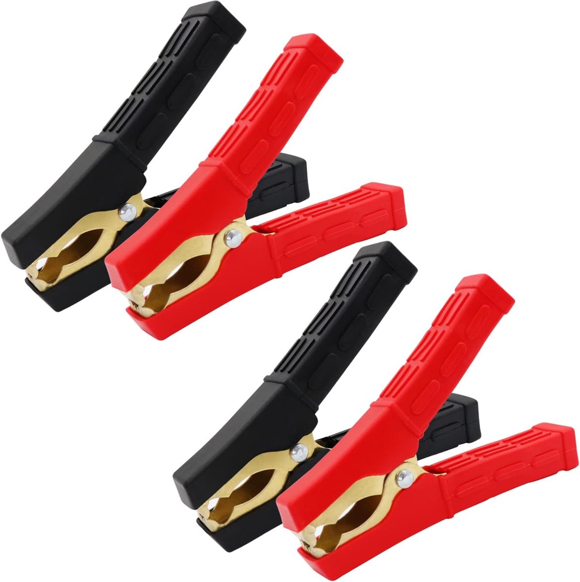 100 A alligatorklemmen van koper krokodillenklem met isolerende mantel, voor auto, vrachtwagen, boot (500 A 4 stuks)