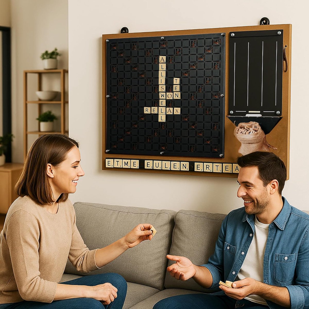 Muur Game Scrabble Set, Buitengewoon Gift, Wall Decor, Wall Art