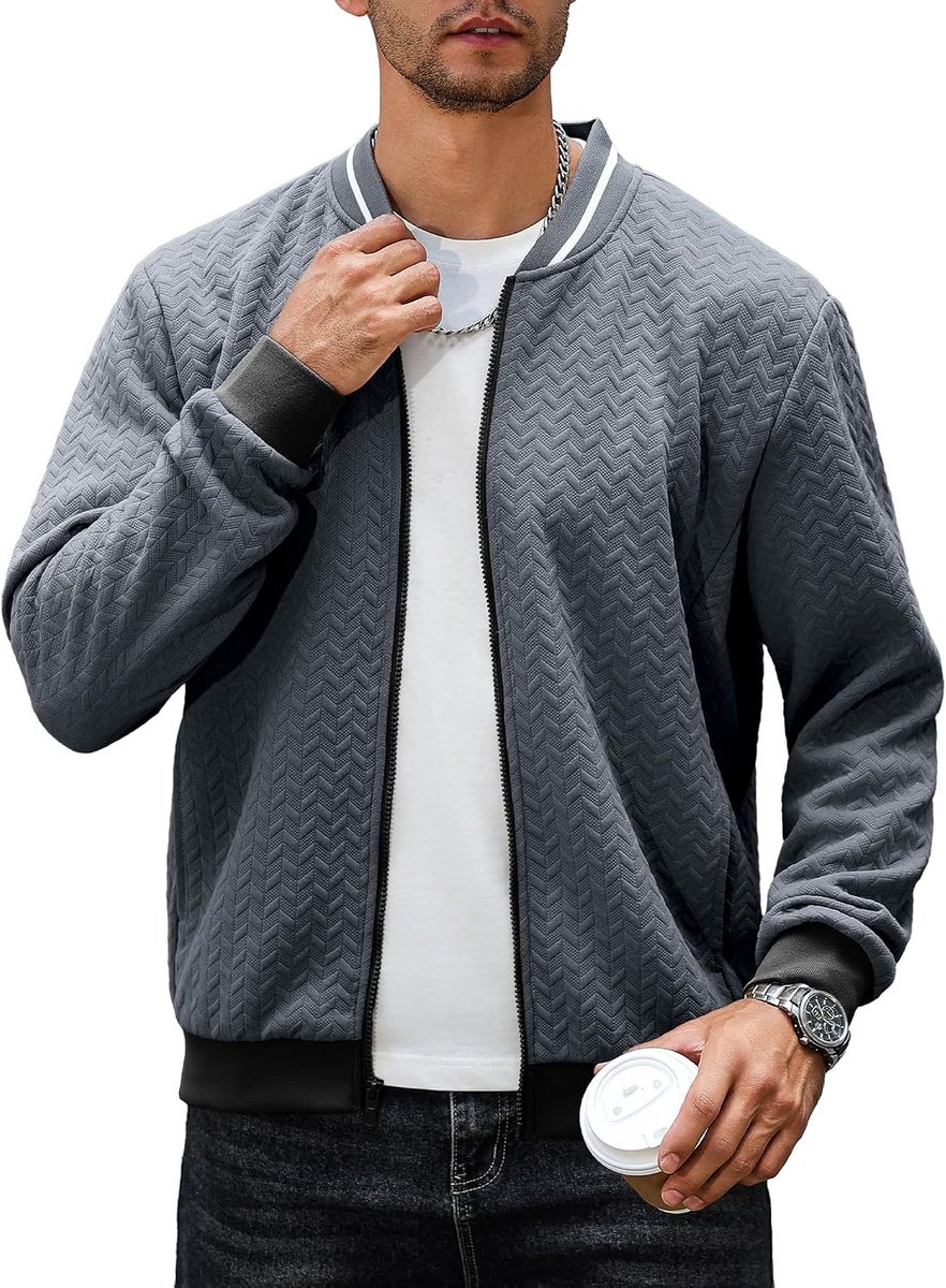 Heren lichtgewicht jas casual bomberjack Varsity-jas