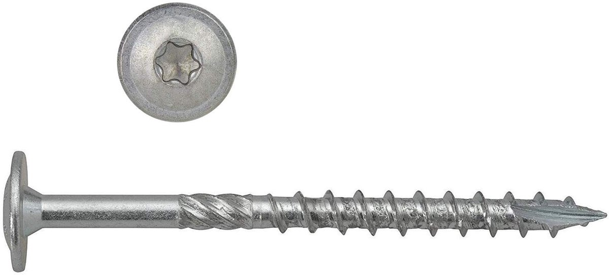 6 x 40 mm, 200 stuks verzinkte houtschroeven, Torx snijinkeping