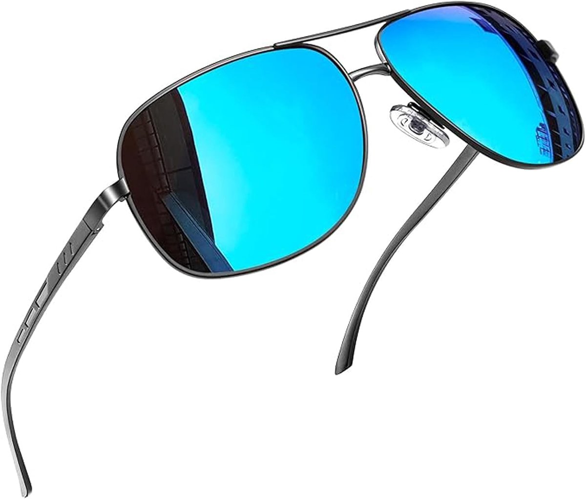 Aviation Zonnebril Gepolariseerd UV400 Dubbelbrug Metaal Unisex