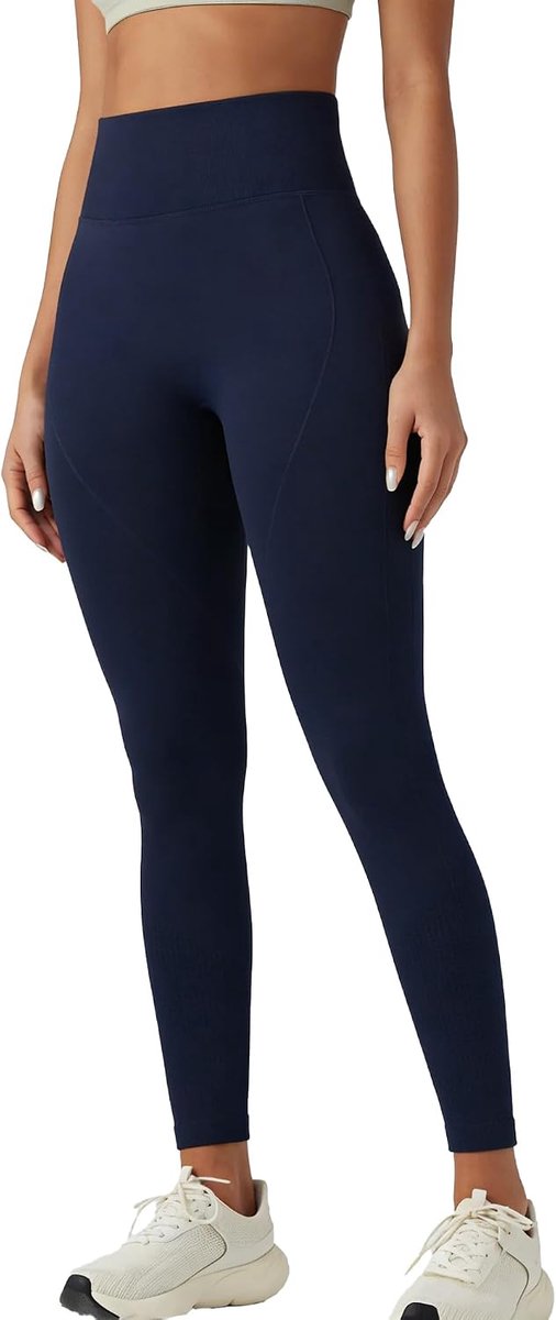 Yogalegging voor dames, geribbeld, hoge taille, naadloze yogabroek