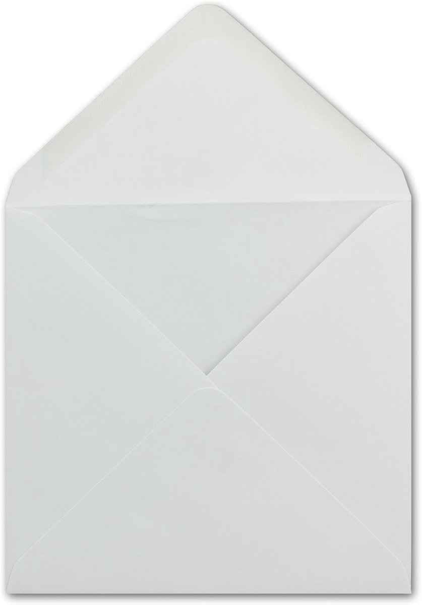 50 vierkante enveloppen, wit, 15 x 15 cm, 100 g/m², nat lijmen, postenveloppen zonder venster, ideaal voor kerstwenskaarten, uitnodigingen van je Glüxx-Agent