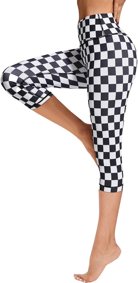 Capri-sportlegging voor dames, hardlooplegging, hoge taille, bandage, stretch, fitness, yogabroek