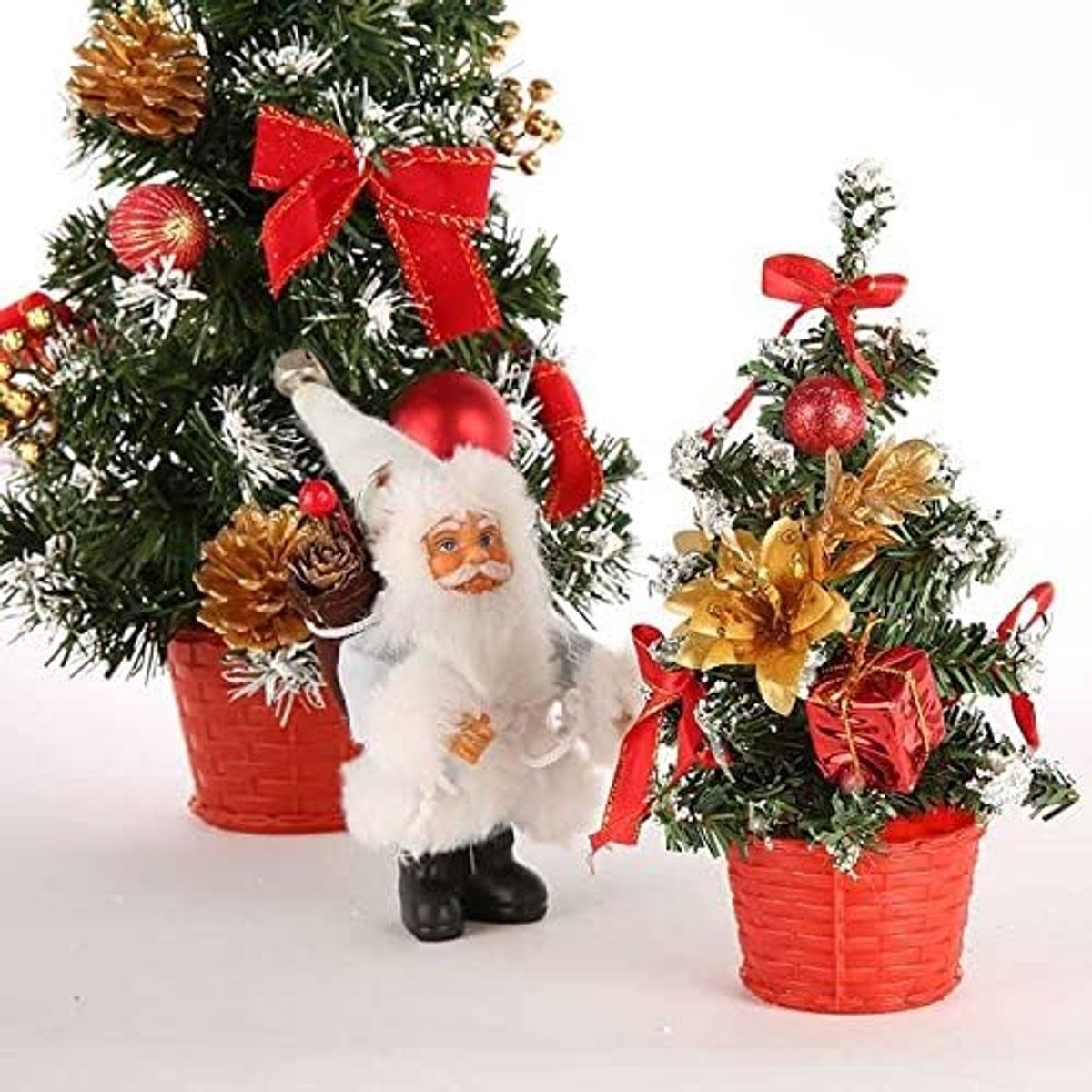 Kunstkerstboom Kerstboom Xmas Artificial Tabletop Decoraties Festival Miniatuur Tree Home Room Desktop Ornamenten Kinderen Geschenken (Christmas Tree Height : 30cm, Color : Silver)