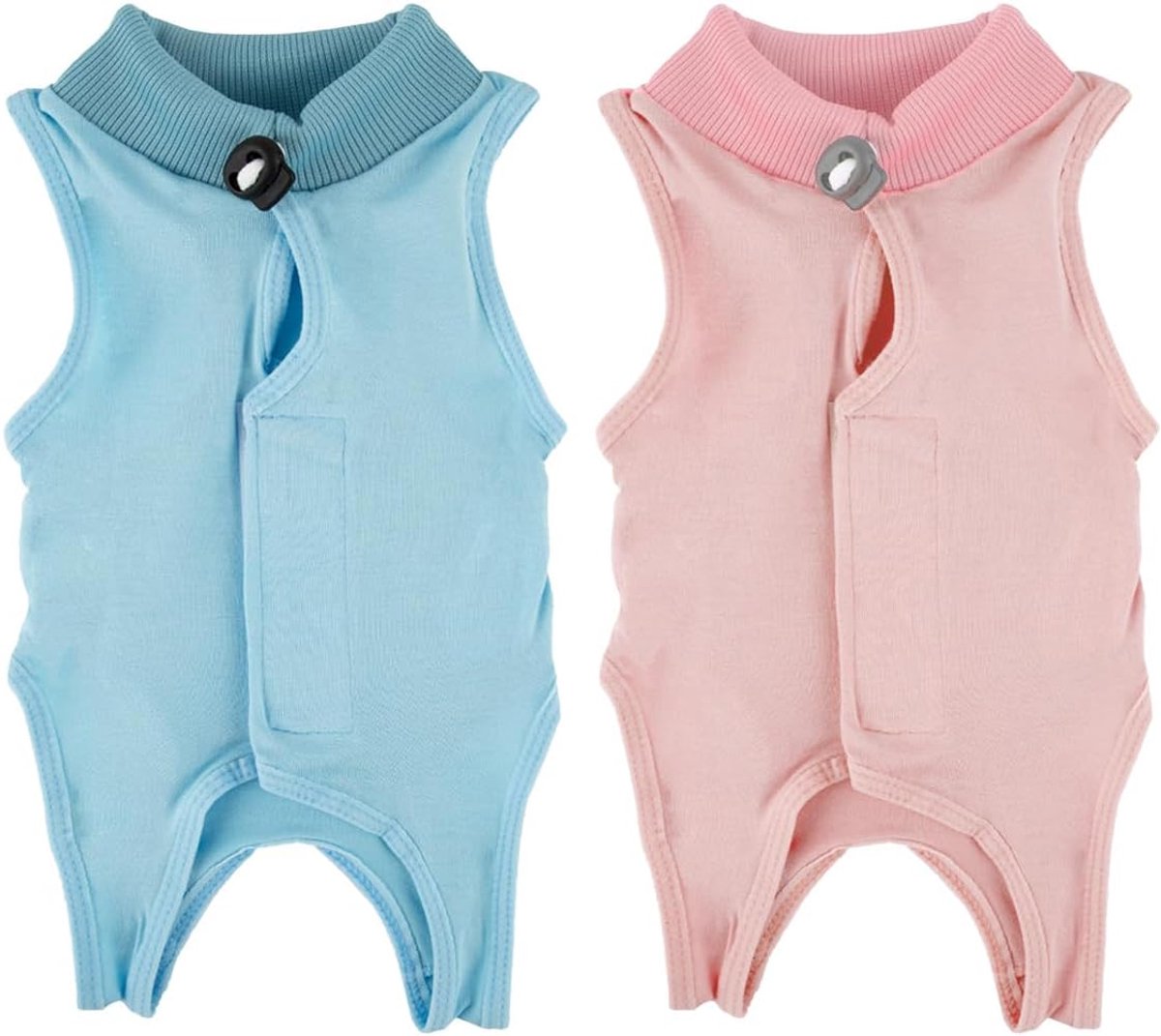 Herstelpak voor katten, 2 stuks, chirurgisch herstelpak voor huisdieren, geschikt voor katten met een gewicht van 4-8 pond, roze en blauw
