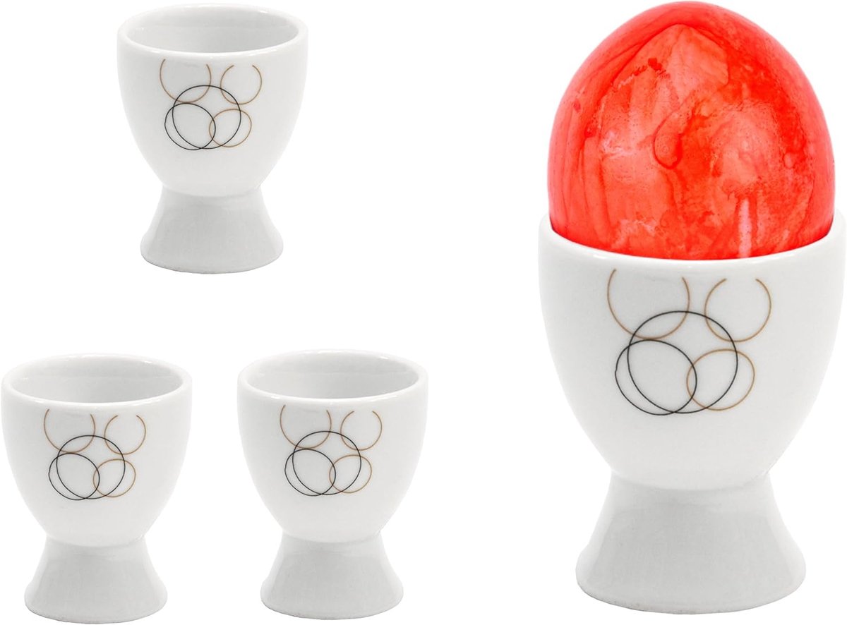 Well eierdopjes, 4-delige set, 4,8 cm, wit, keuze uit verschillende motieven