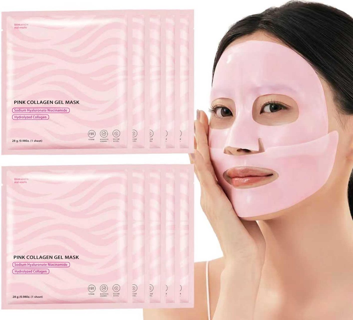 Masker, 10 stuks, biologisch collageenmasker, boosting Luuma Beauty collageenmasker, Korea, echt diep borst, 's nachts, collageenmasker, glasskincare hydraterend overnachtmasker