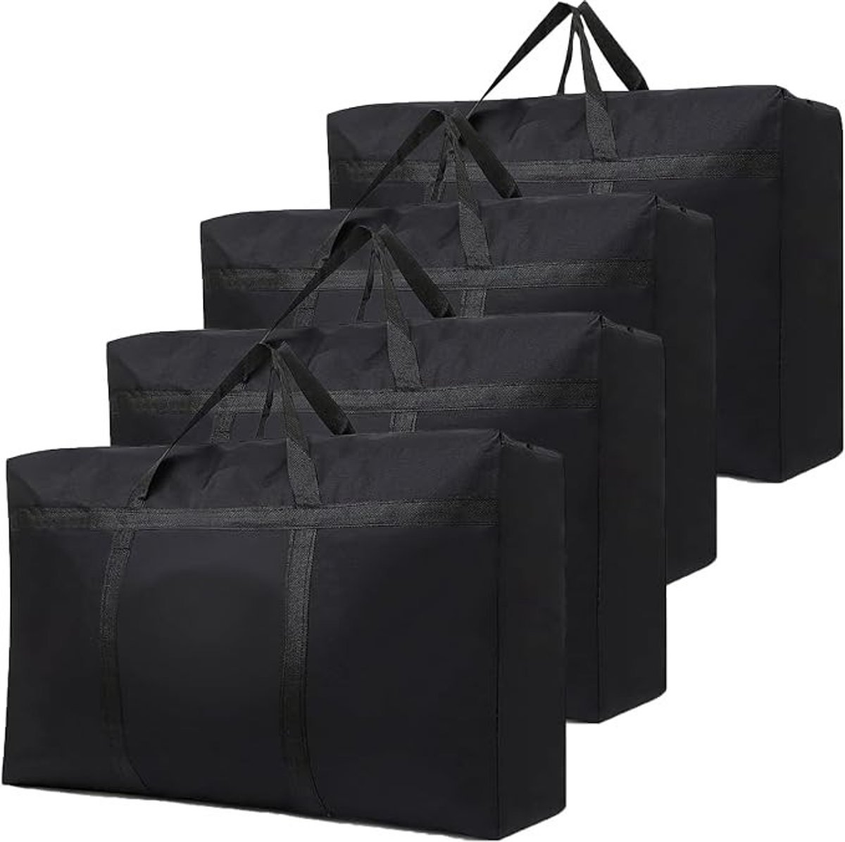 Livatto 4 stuks opbergzakken met ritssluiting 120L – waterdichte verhuiszakken voor dekbedden, kleding en beddengoed