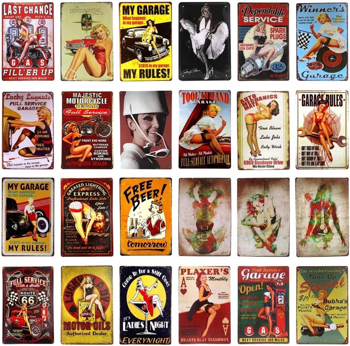 Girl Metalen Tin Borden Posters Retro Vintage Garage Pub Bar Home Wall Decor Plaques Clear