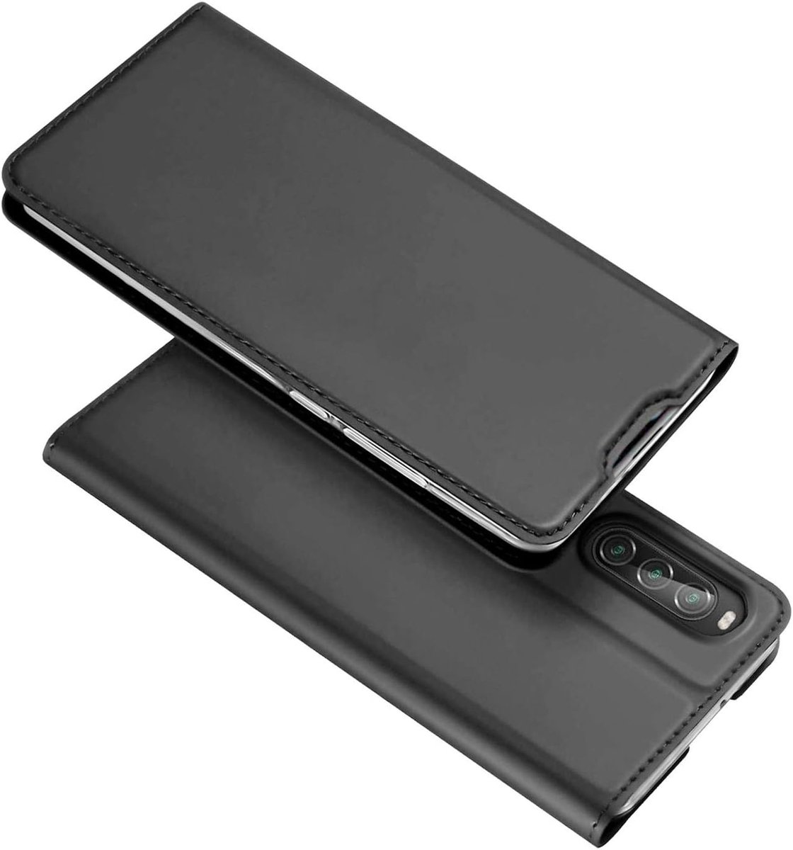 Hoesje voor Sony Xperia 5 III, Premium Kaartvak Flip Cover voor Sony Xperia 5 III Case [Magnetische Sluiting] beschermhoes, Zwart