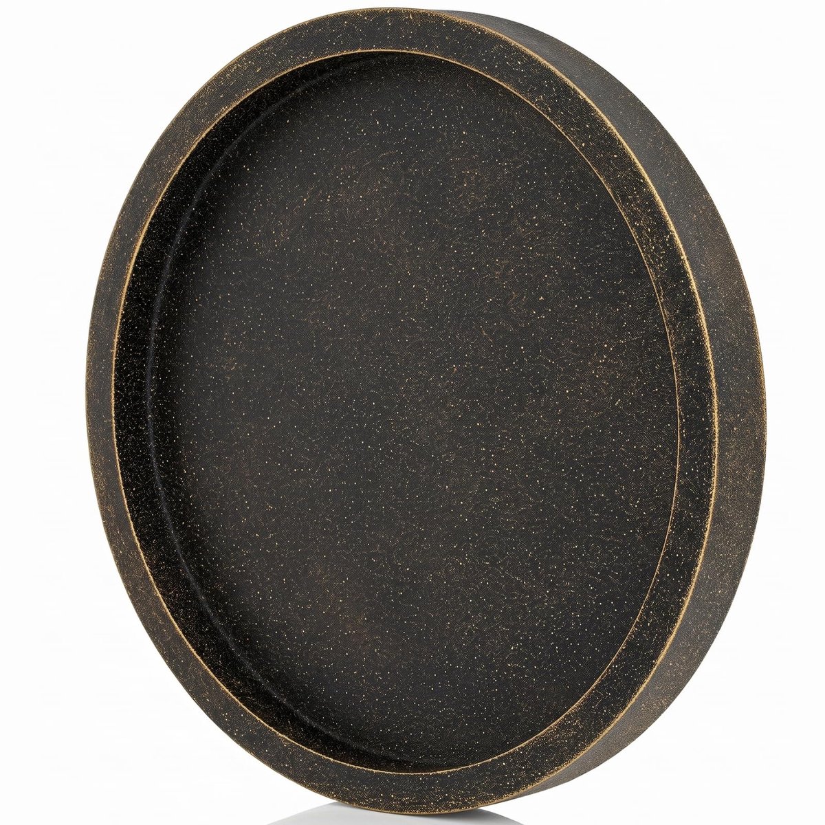 Famanu Vintage decoratief dienblad rond: decoratief dienblad antiek goud tafeldecoratie voor woonkamer salontafel 30 cm dienblad hout antislip voor thuis eettafel keuken tafel kaarsen