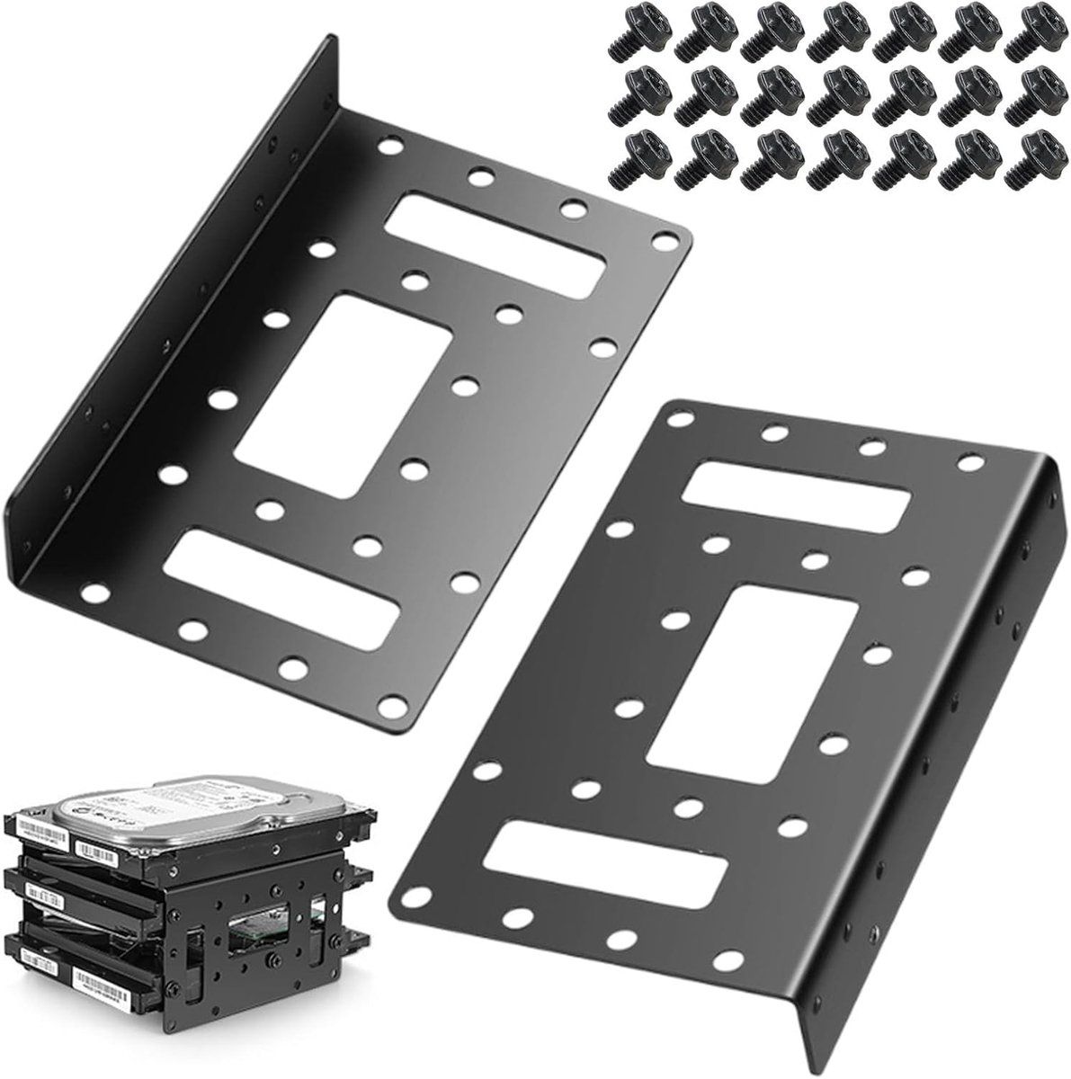 2 x 2,5 inch tot 3,5 inch SSD/HDD montagebeugel, HDD SSD montagebeugel