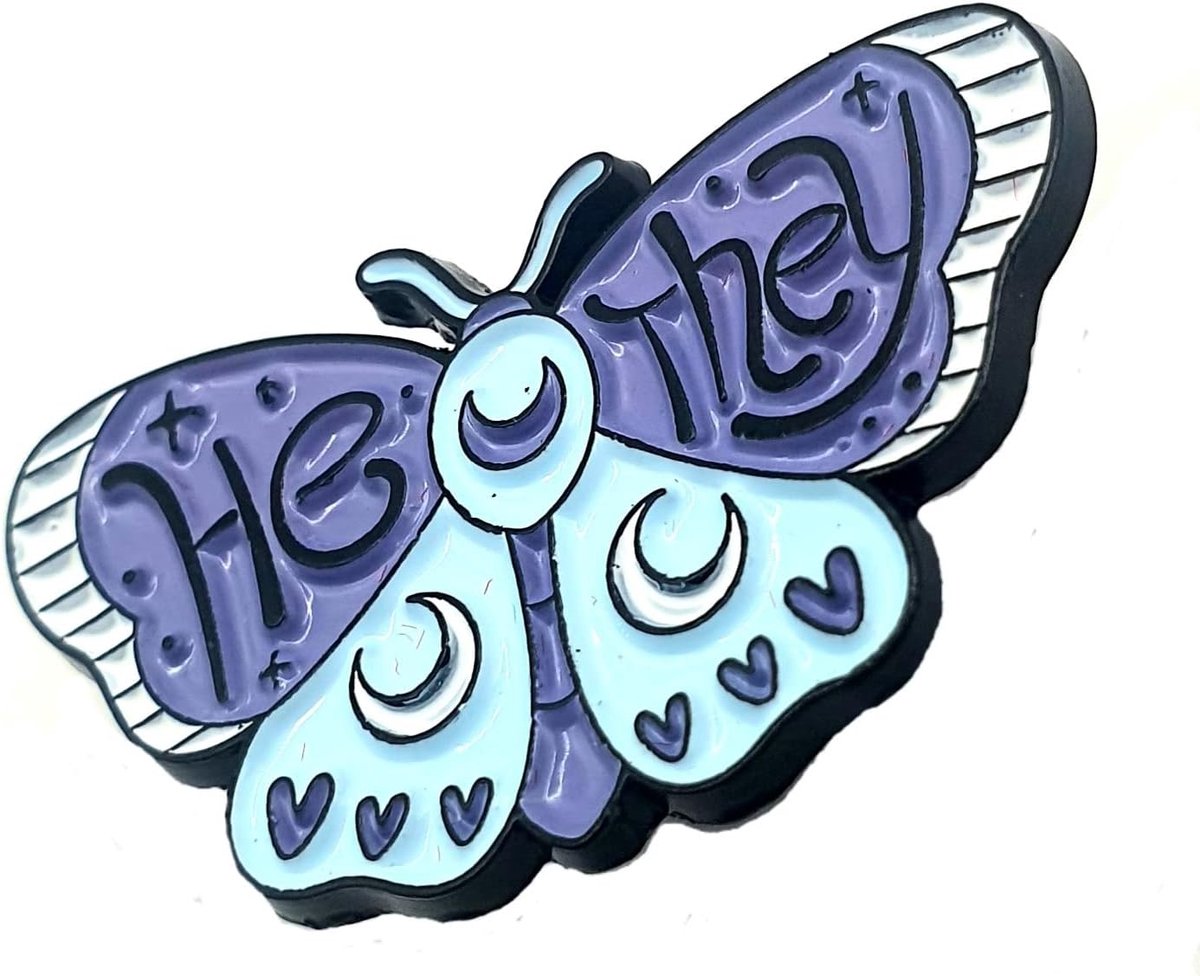 Voornaamwoorden schattige paarse vlinder metalen emaille pin badge, Metaal