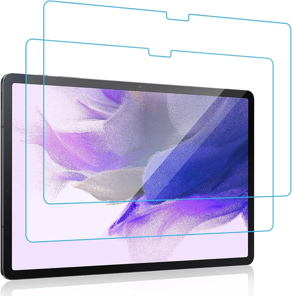 [2 Stuks] Screen Protector voor Samsung Galaxy Tab S8 Plus 2022 / S7 FE 2021 / S7 Plus 2020 12,4 Inch, Tempered Gehard Glas Schermbeschermer, Zonder Luchtbellen, HD Clarity -Helder