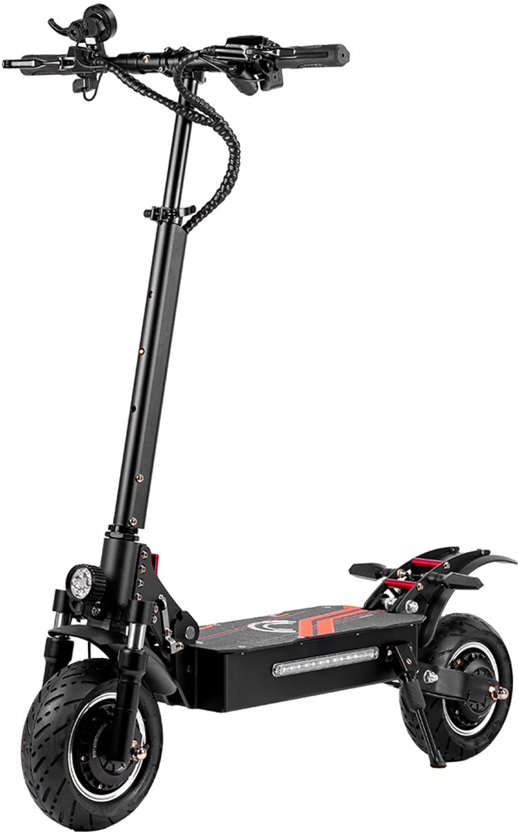 BOYUEDA Q7 Pro elektrische scooter, 2*1600W motor, 52V 19AH accu, 10-inch band, bereik 70 km, dubbele hydraulische schijfremmen, hydraulische voorvork schokdemper en achter veerschokdemper, APP-bediening