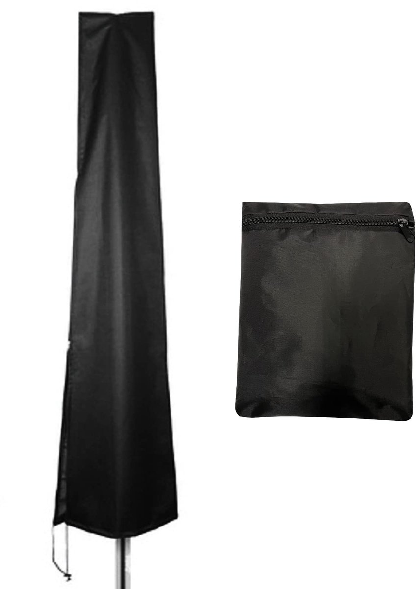 Famanu Parasolhoes, waterdicht, grote beschermhoes voor parasol met ritssluiting en verstelbaar trekkoord, lichtbestendige hoes van Oxford-weefsel (190 x 30 x 50 cm) wit