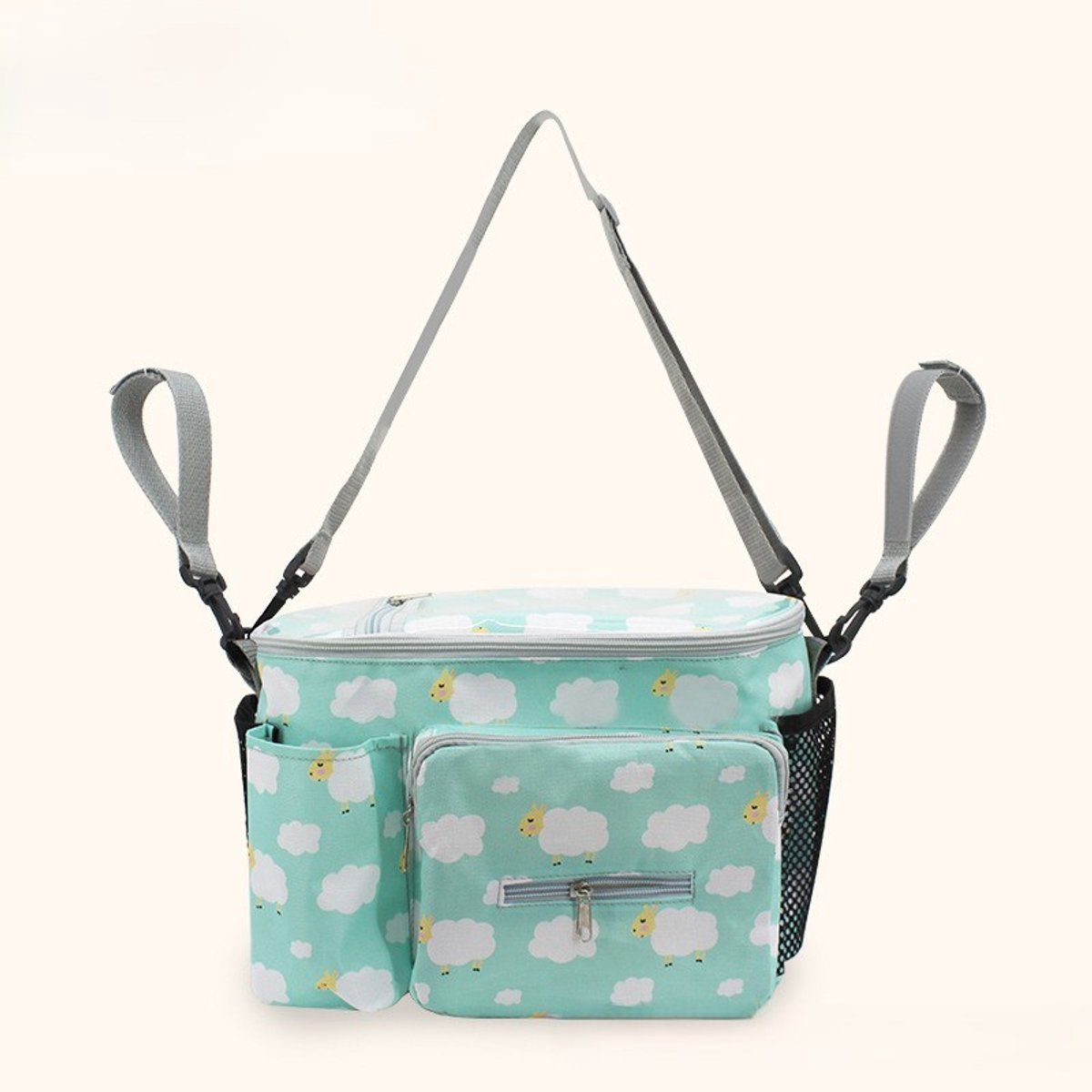 Organizer-tas voor kinderwagen – Universele, waterdichte opbergtas met verstelbare schouderriem – Ruime kinderwagen-organizer, Kleur 8