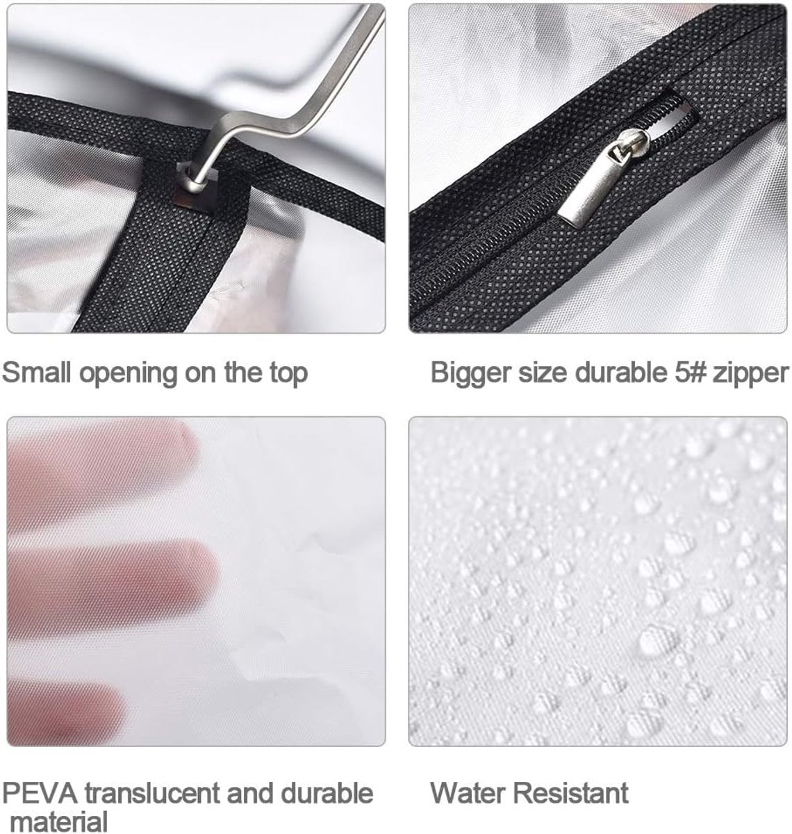 Kledinghoezen 6pcs Transparant Stofdichte Tassen Beschermen Jurken Jassen Shirts Rokken En Meer (60x153cm)