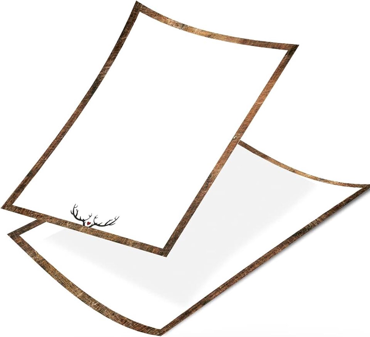 DIN A4 briefpapier bruin wit rustiek - hert hout schrijfpapier menukaart restaurant hertenhuis hut 25 vellen