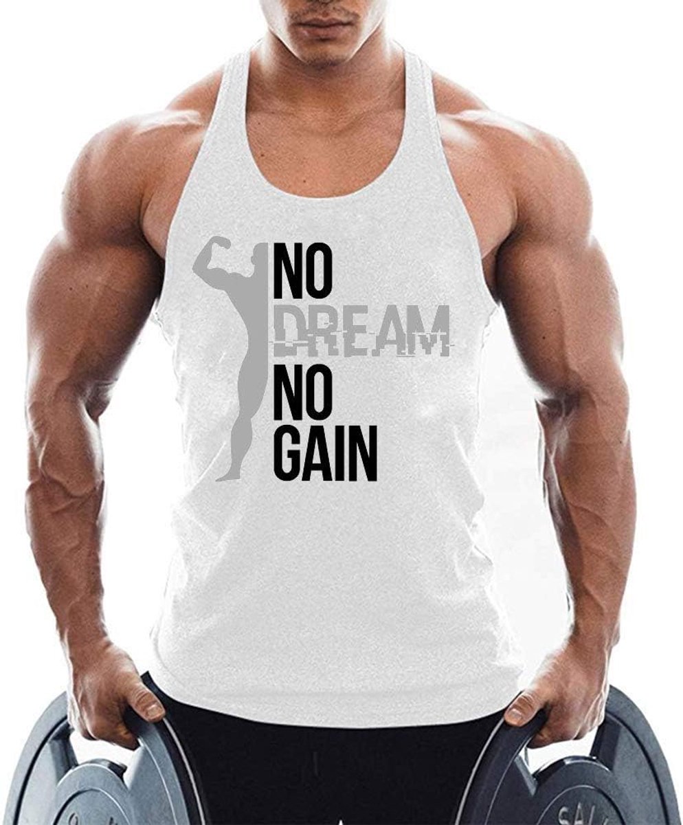 heren tanktop mouwloos spiershirt NO Dream NO GAIN Gym Stringer shirt